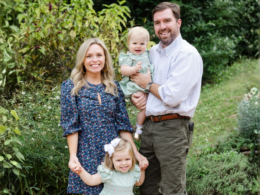 The family in the garden