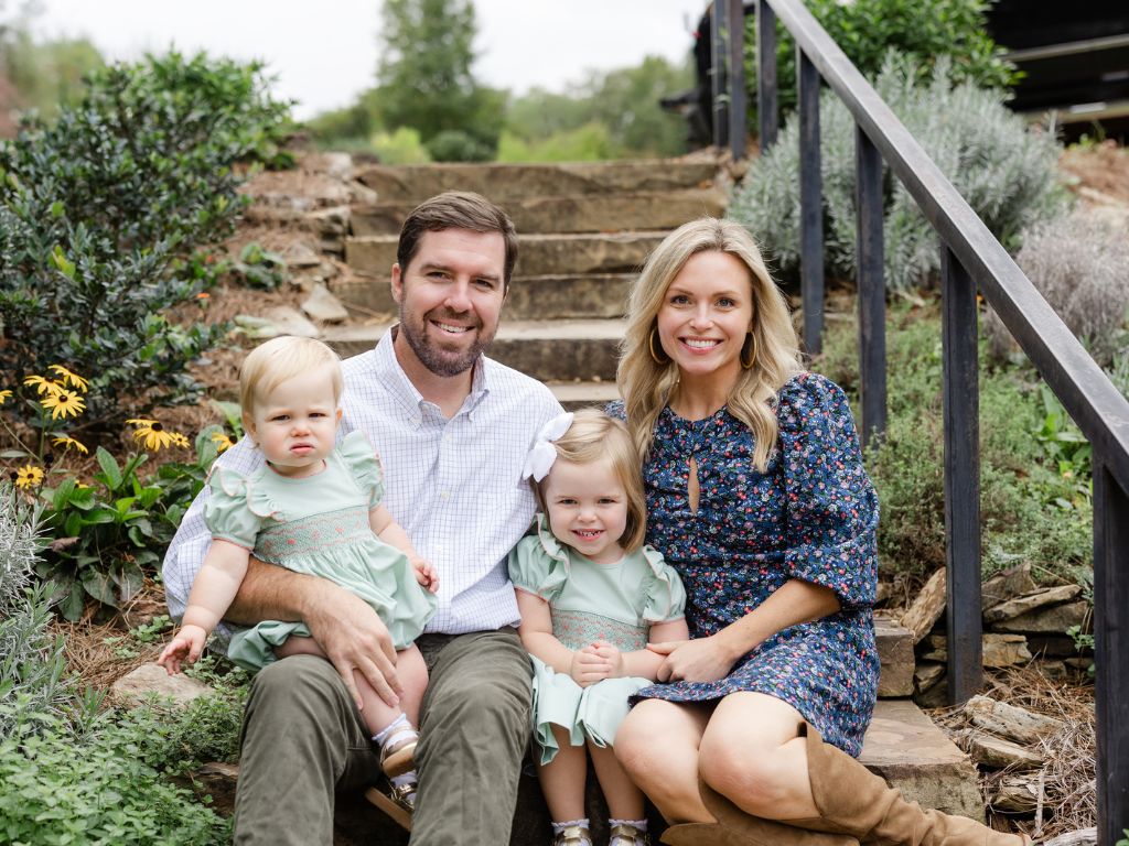 The family on the steps