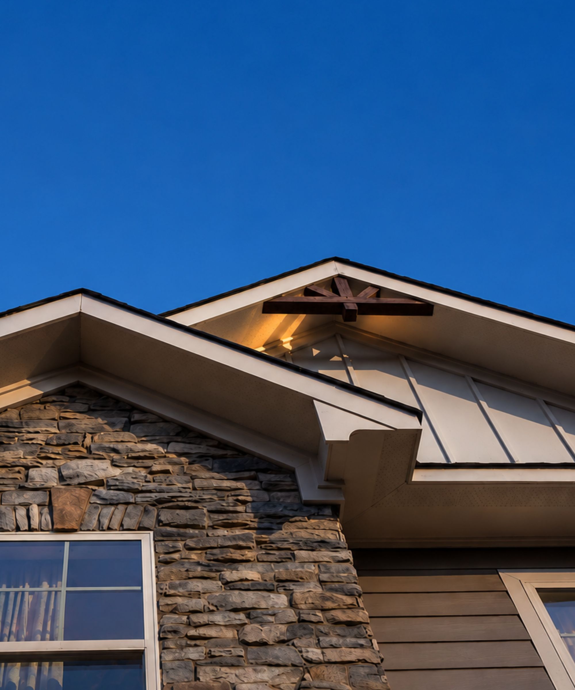 Home facade at twilight